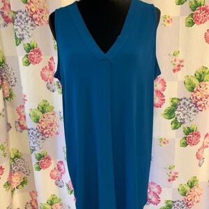 Alfani Blue V-Neck Sleeveless Blouse